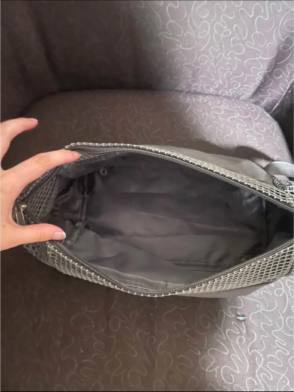 Gray Mesh Shower Caddy Bag
